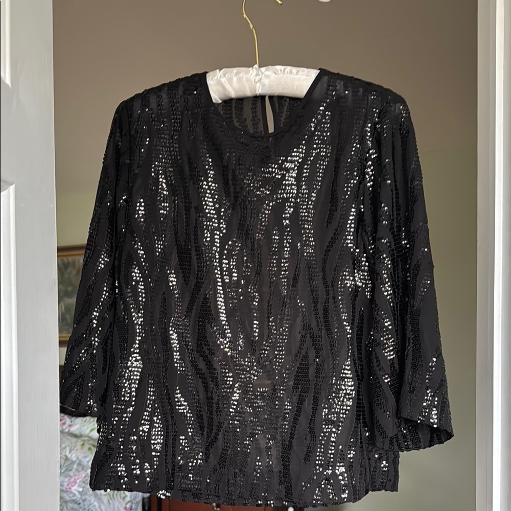 Black Sequin Top